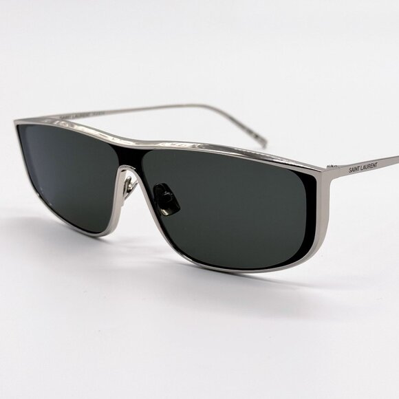 NEW SAINT LAURENT LUNA SL605 001 SILVER GRAY SHIELD SUNGLASSES SL 605 SHIELD - Picture 7 of 13